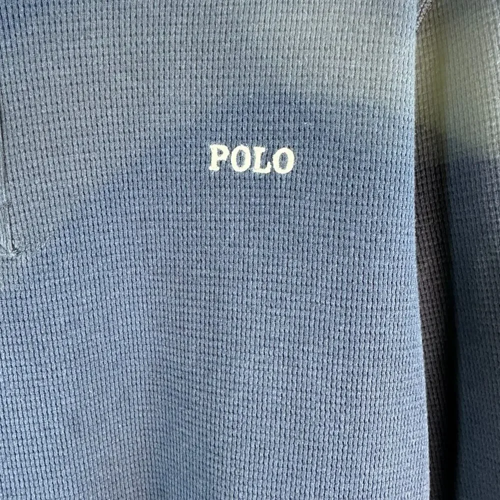 Polo Ralph Lauren Men's Navy Logo Waffle Thermal Sleepwear Henley T-Shirt